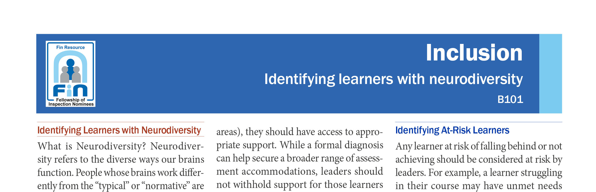 B101. Identifying neurodiversity