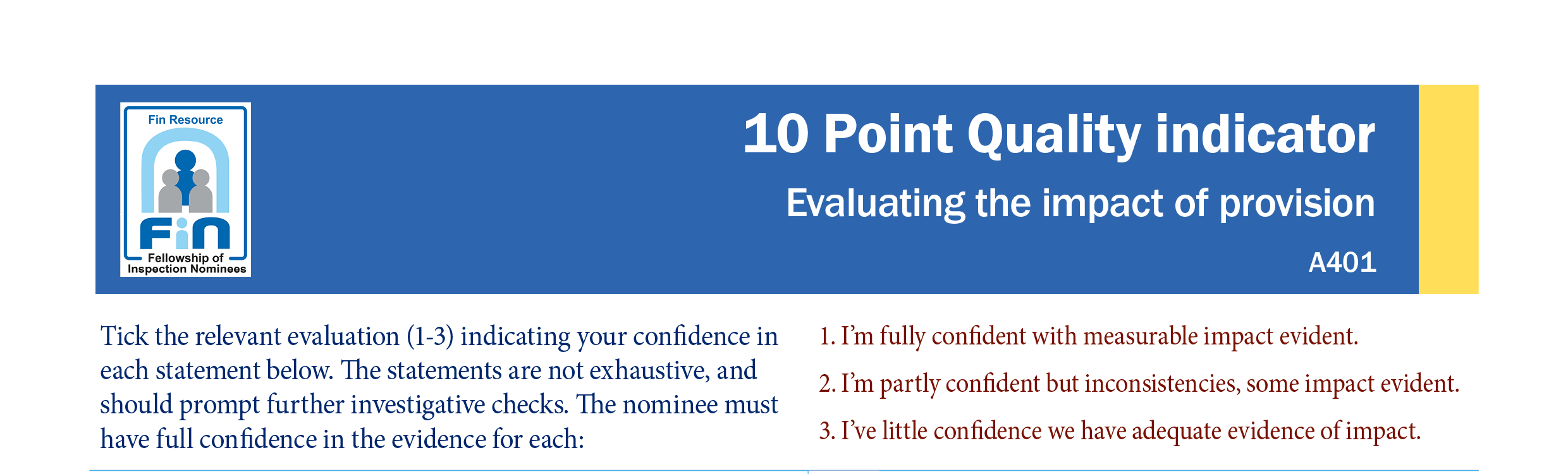 A401. Indicator evaluating impact