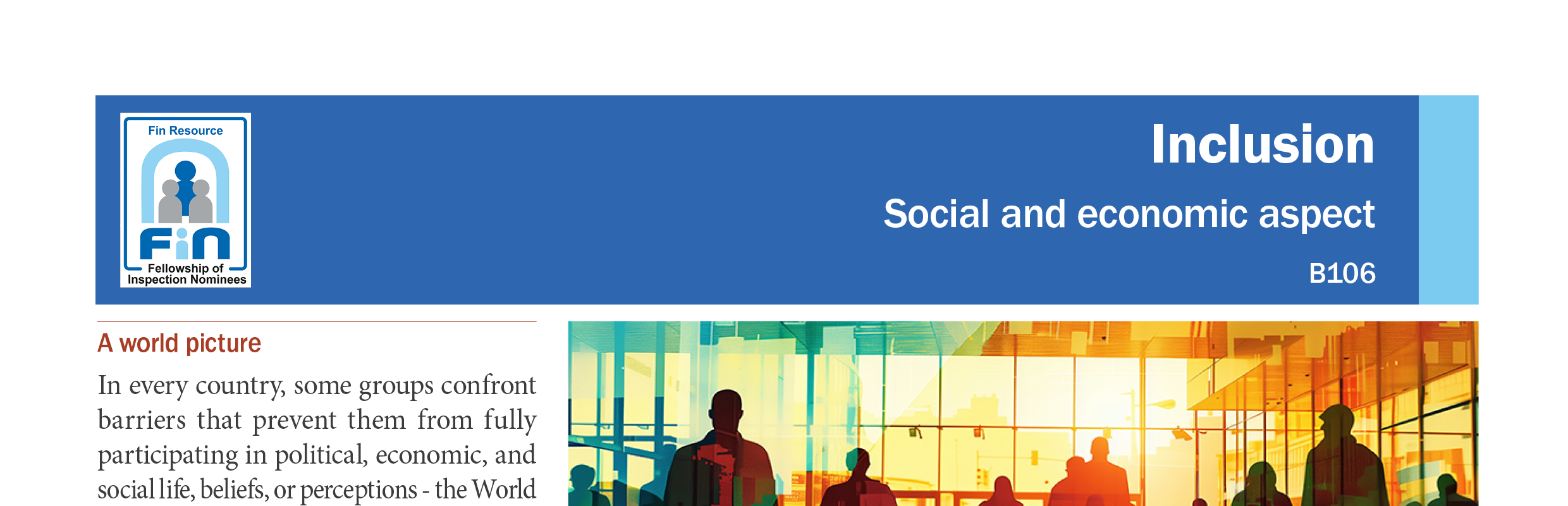 B106. Social and economic context