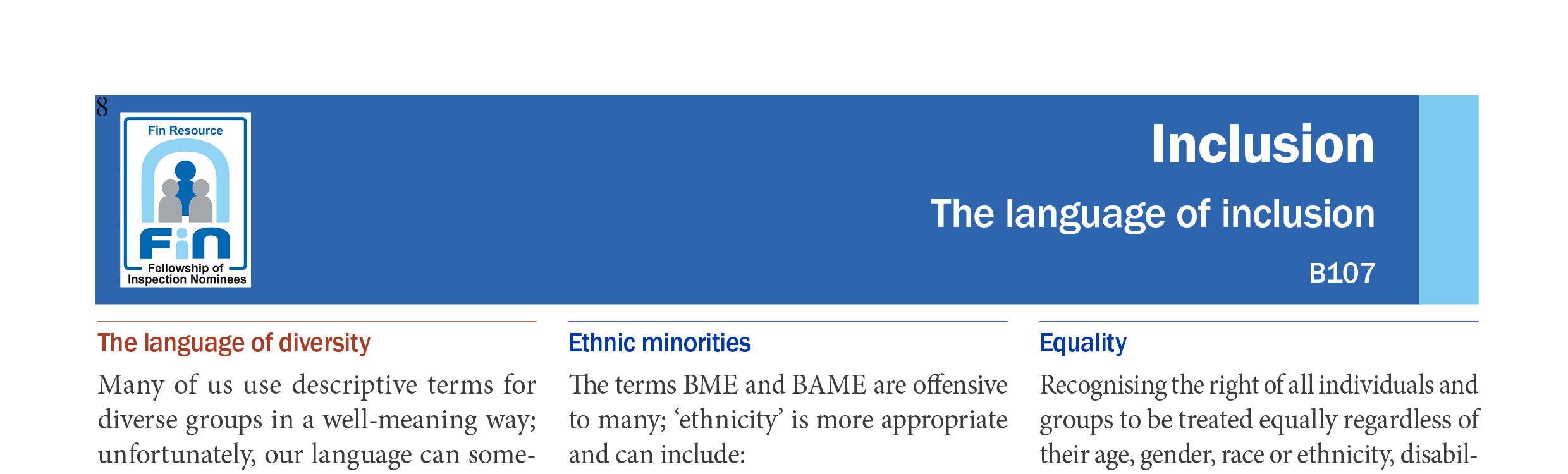 B107. The language of inclusion