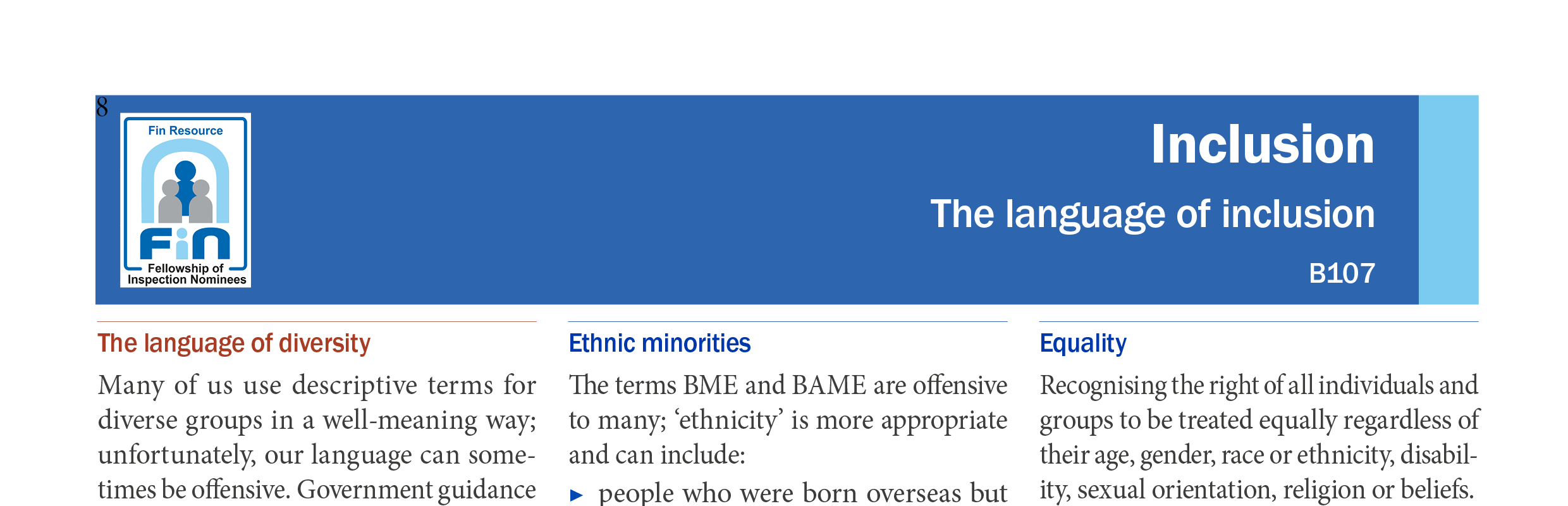 B107. The language of inclusion
