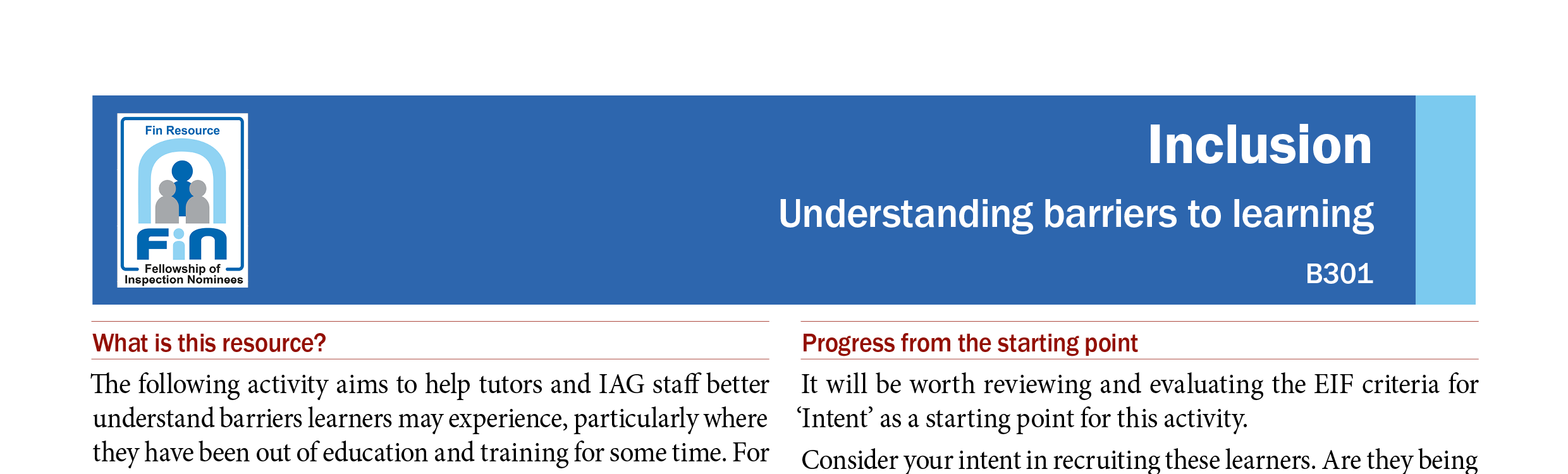 B301. CPD Understanding barriers to learning