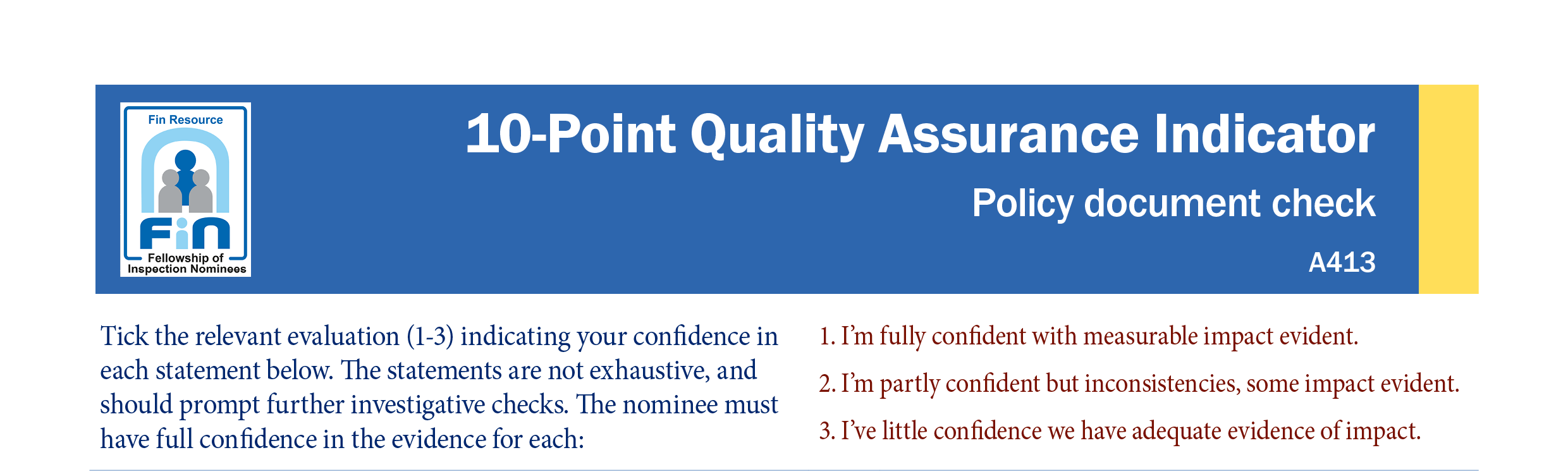 A413. Indicator for policy document check