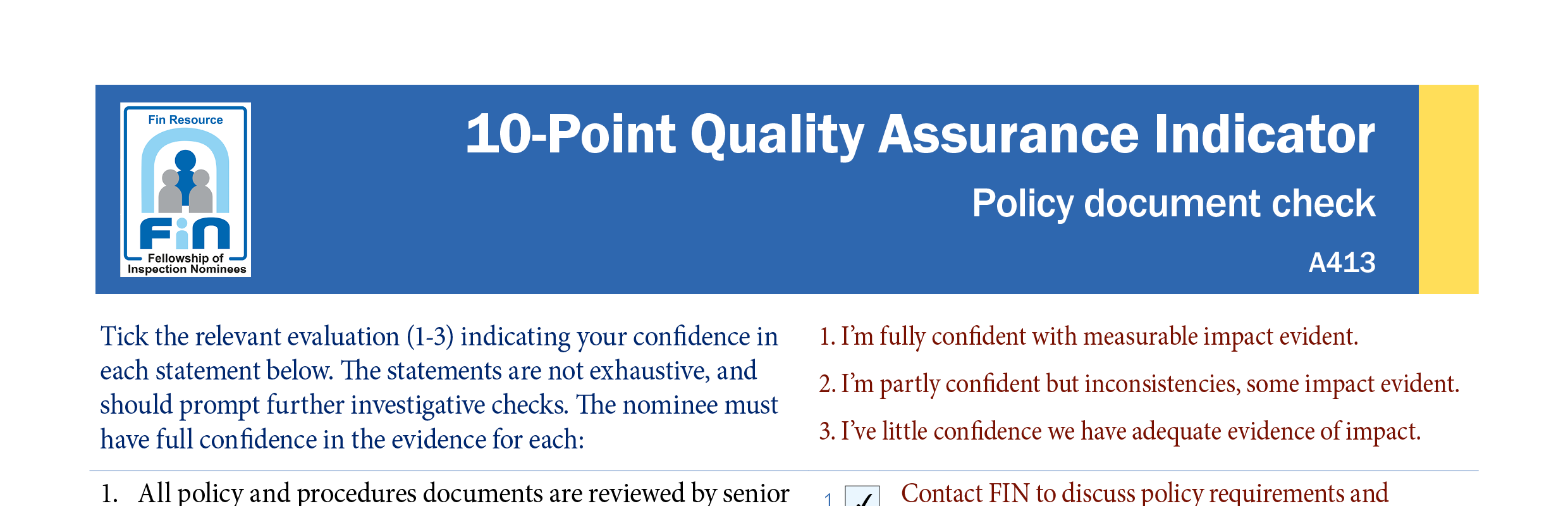 A413. Indicator for policy document check