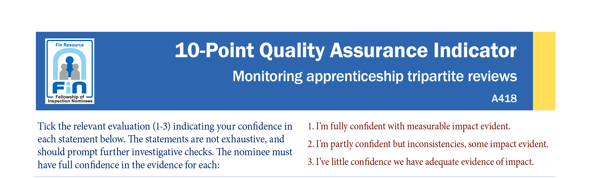 A418. Indicator for tripartite progress reviews