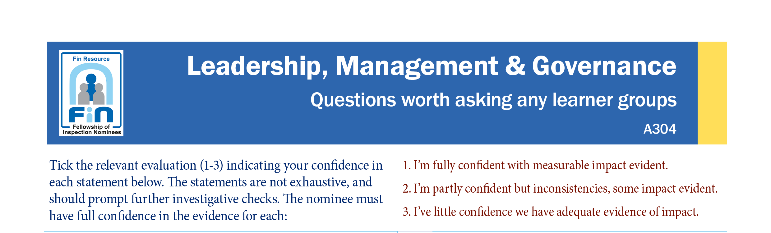 A304. Questions to ask any learner group
