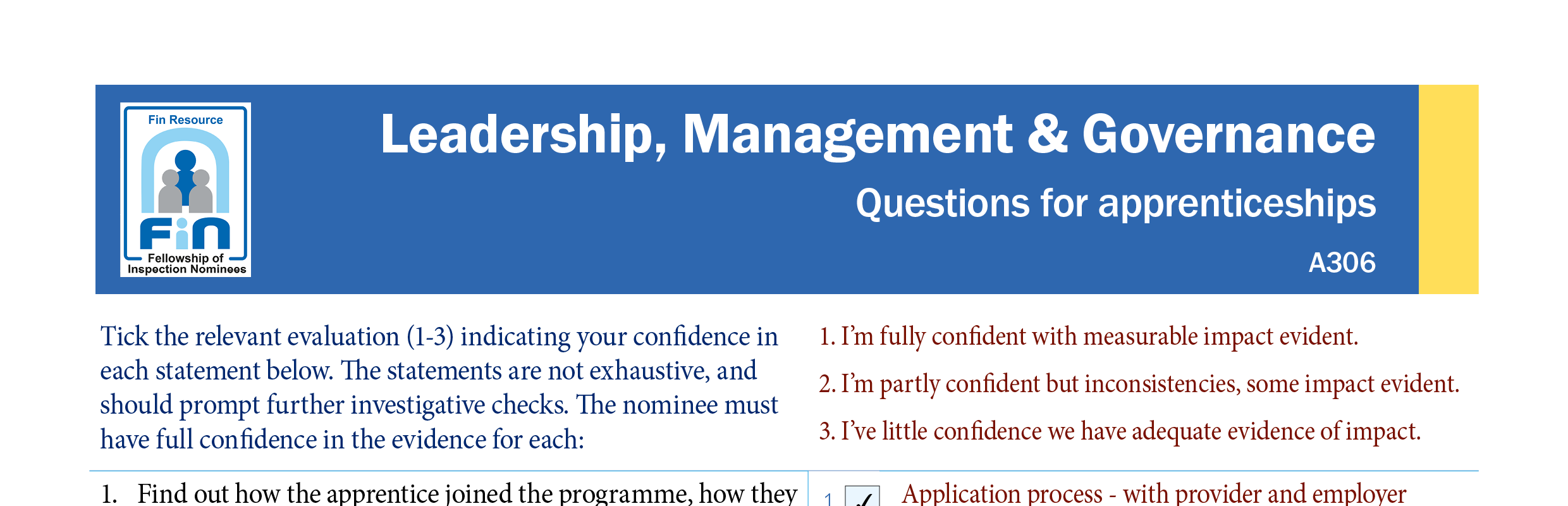 A306. Questions for apprentices