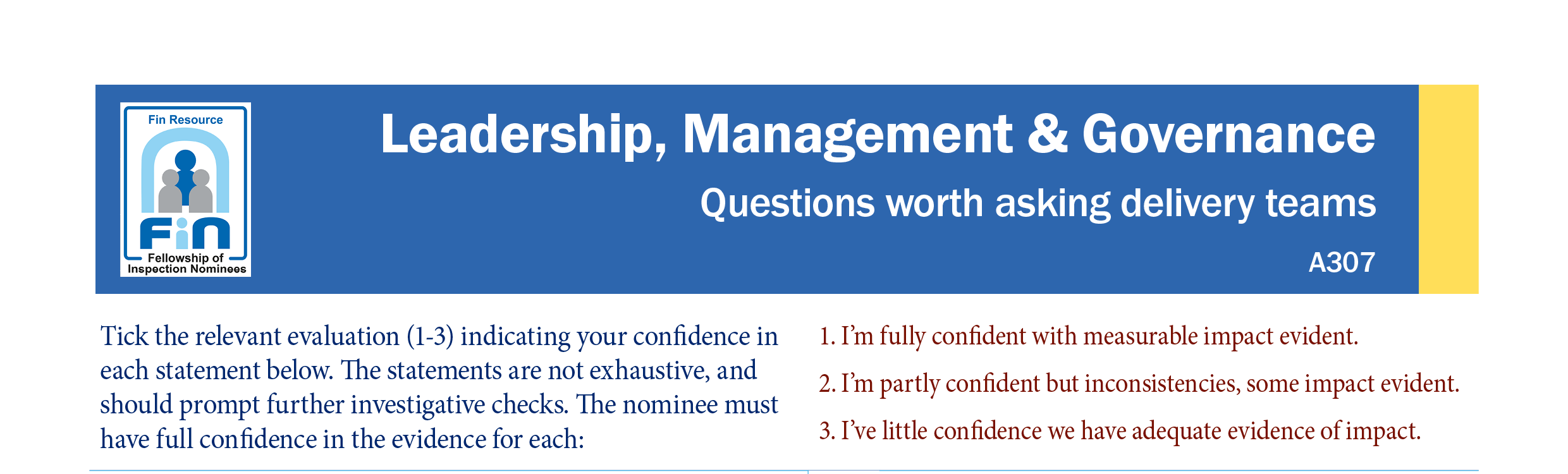 A307. Questions for delivery teams