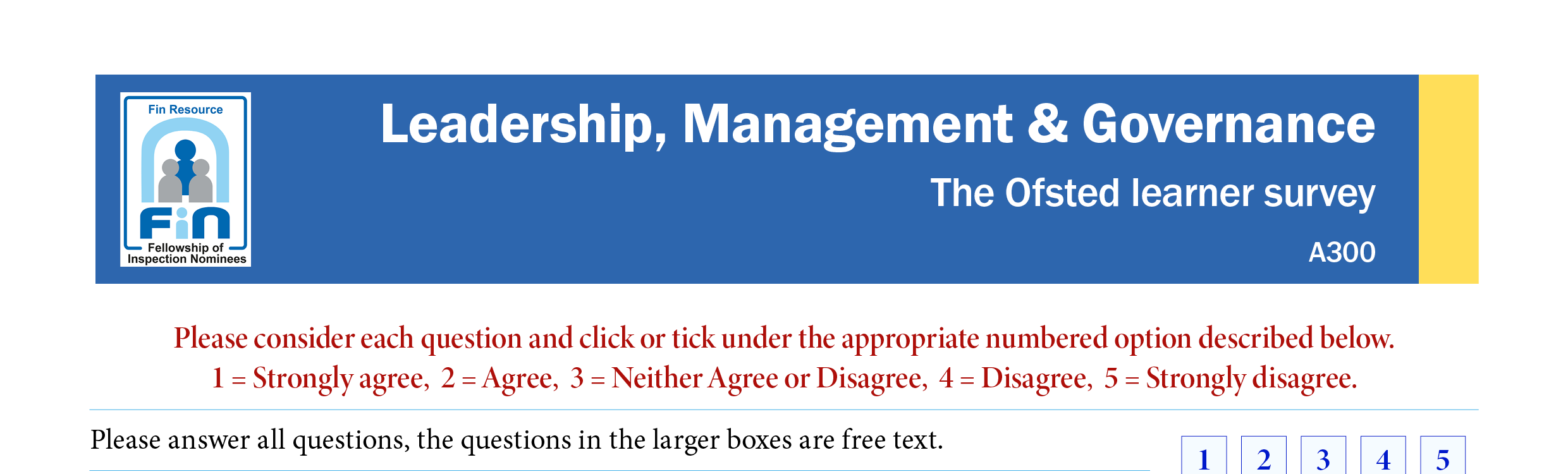 A300. The Ofsted learner survey