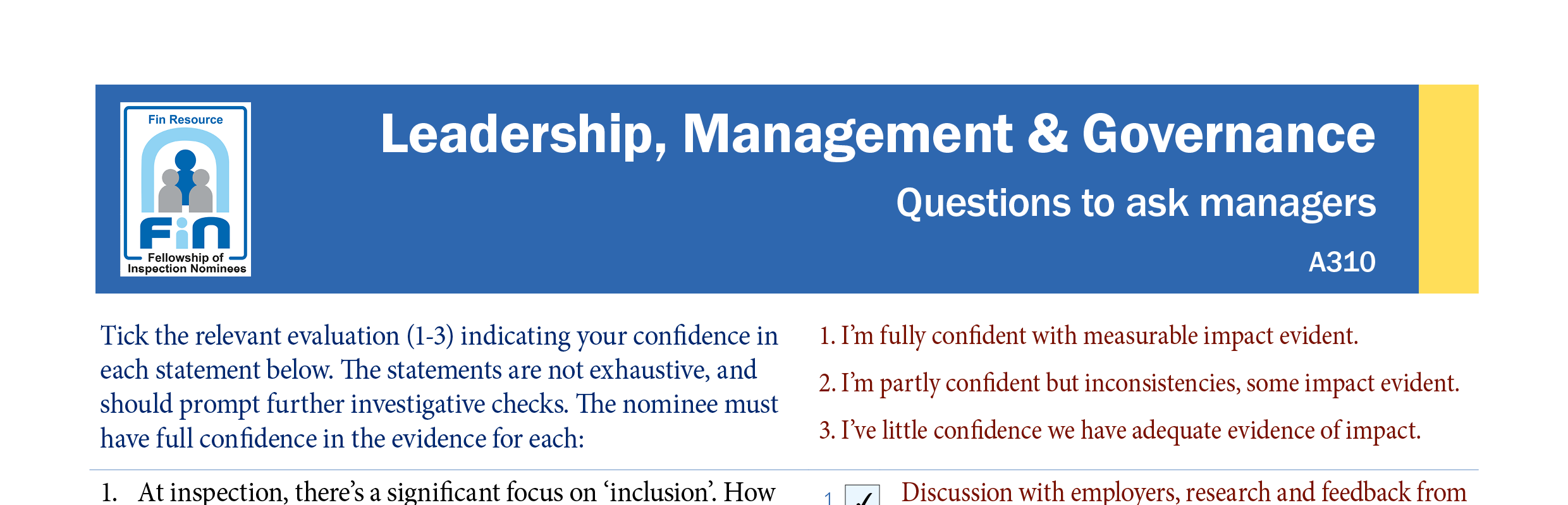 A310. Questions to ask managers