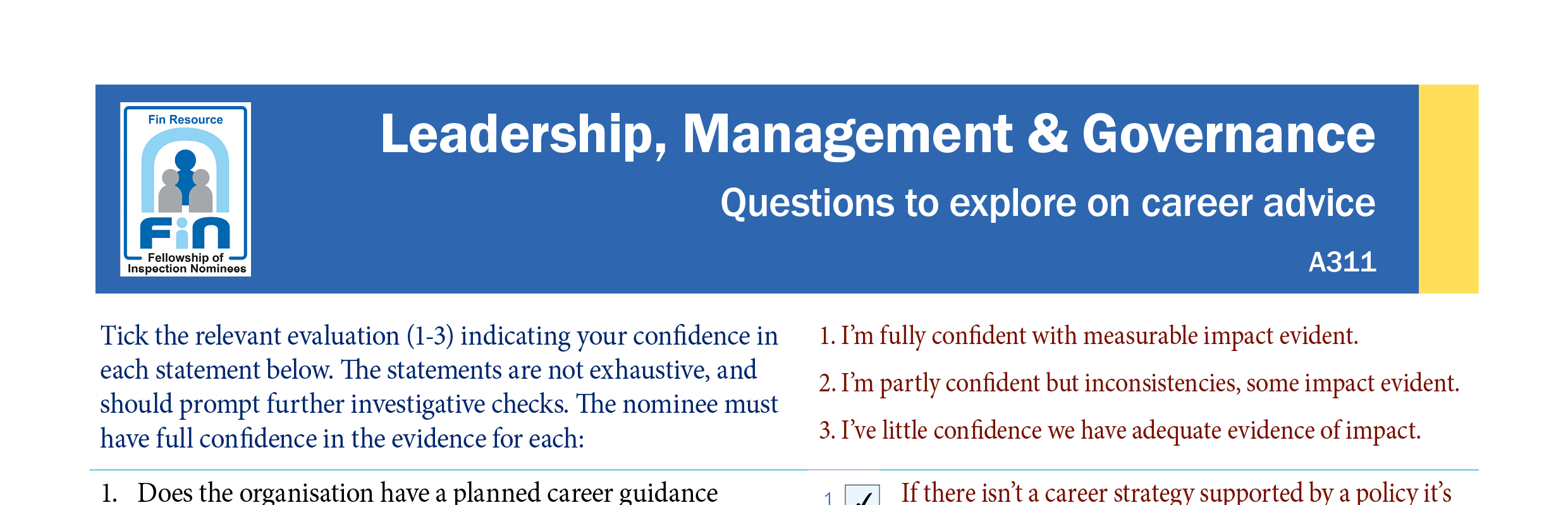 A311. Questions to explore on career guidance