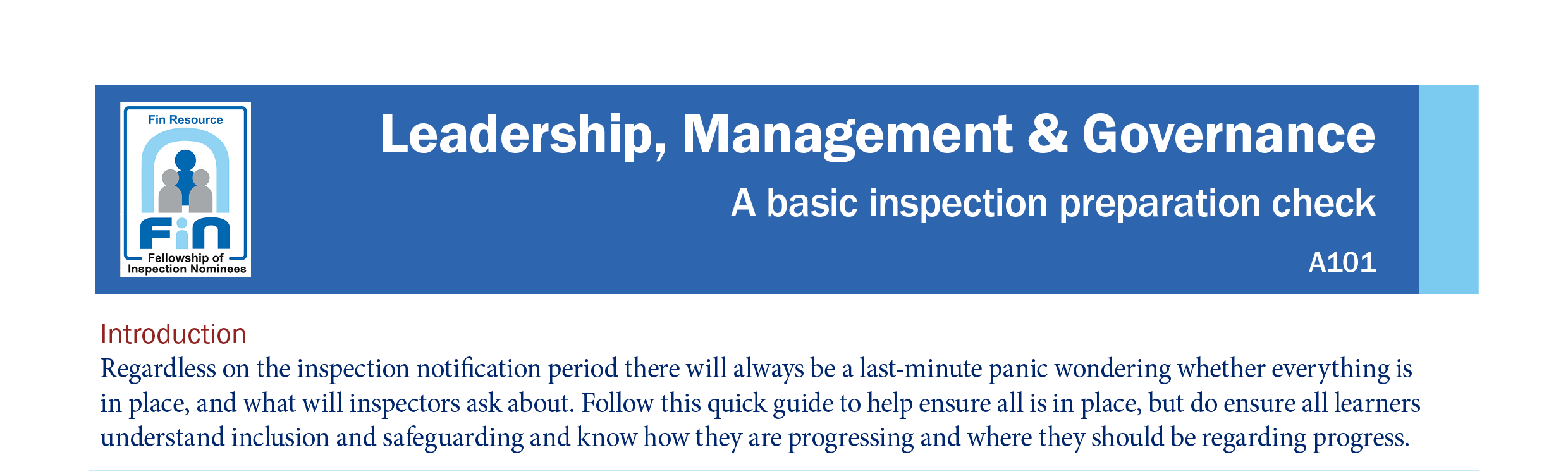 A101. An overview guide to preparation