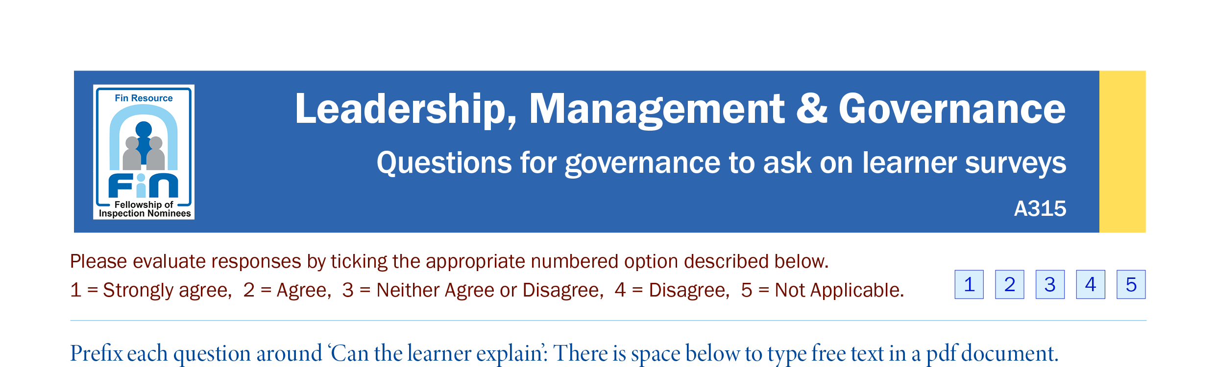 A315. Questions for governors to ask