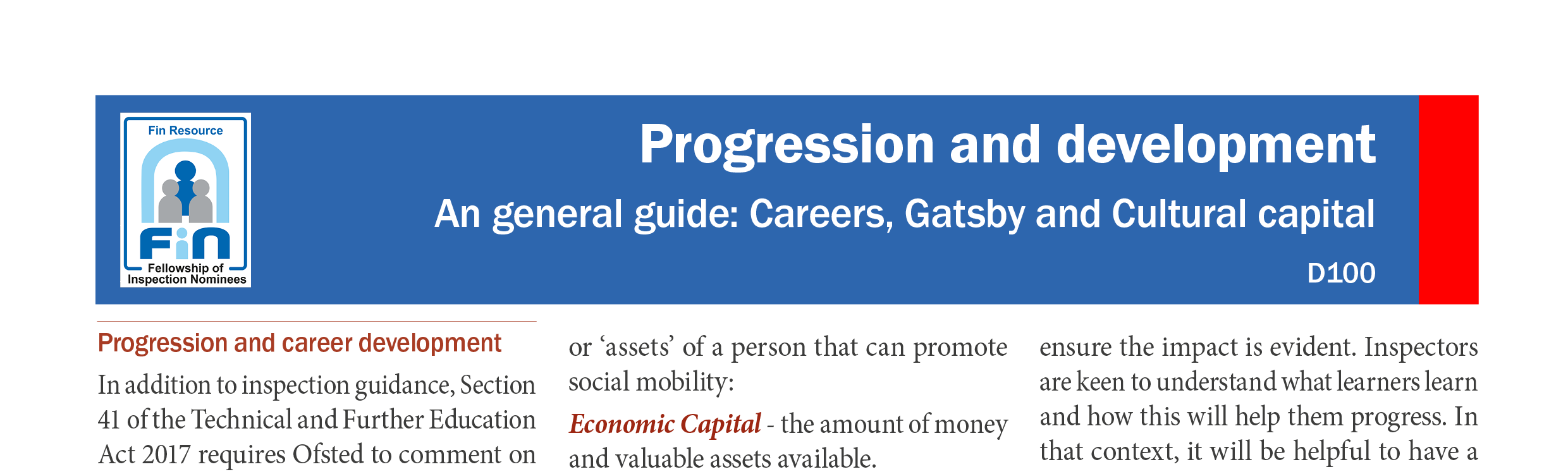 D100. Careers, Gatsby and Cultural capital