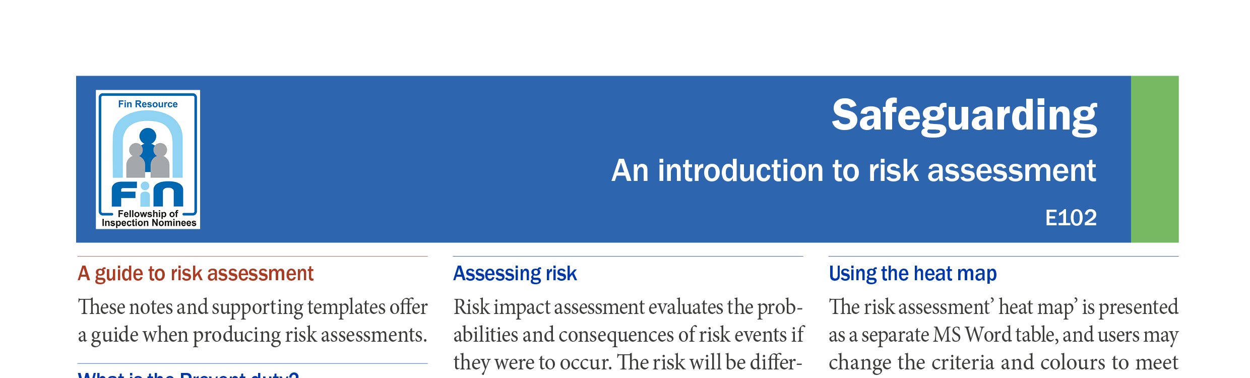 E102. An introduction to risk assessment