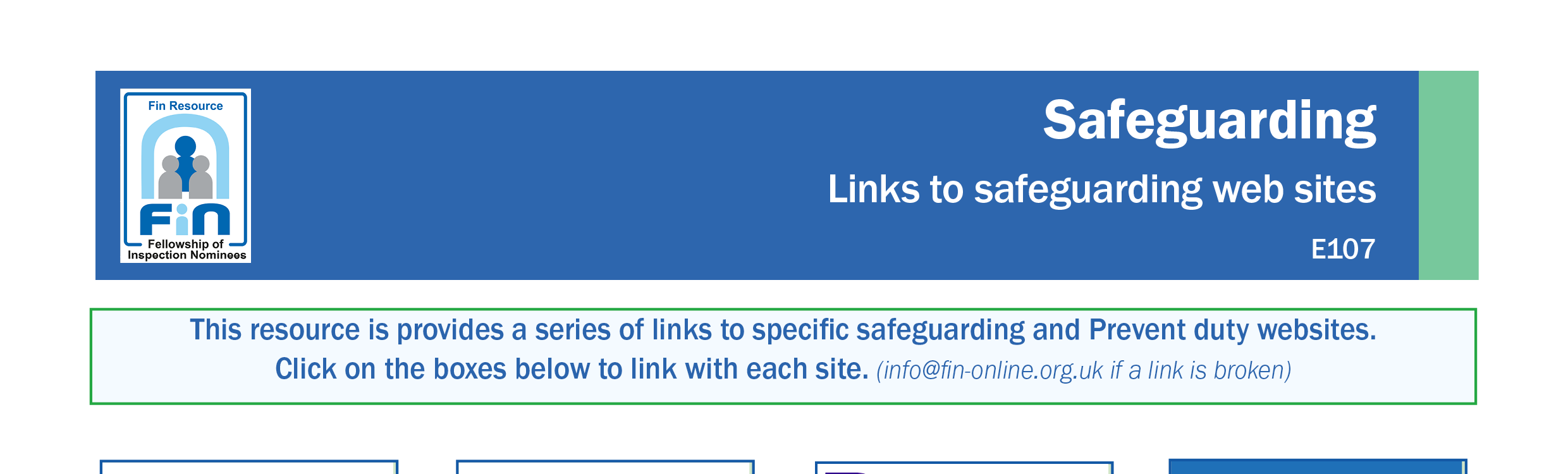 E107. Links to safeguarding websites