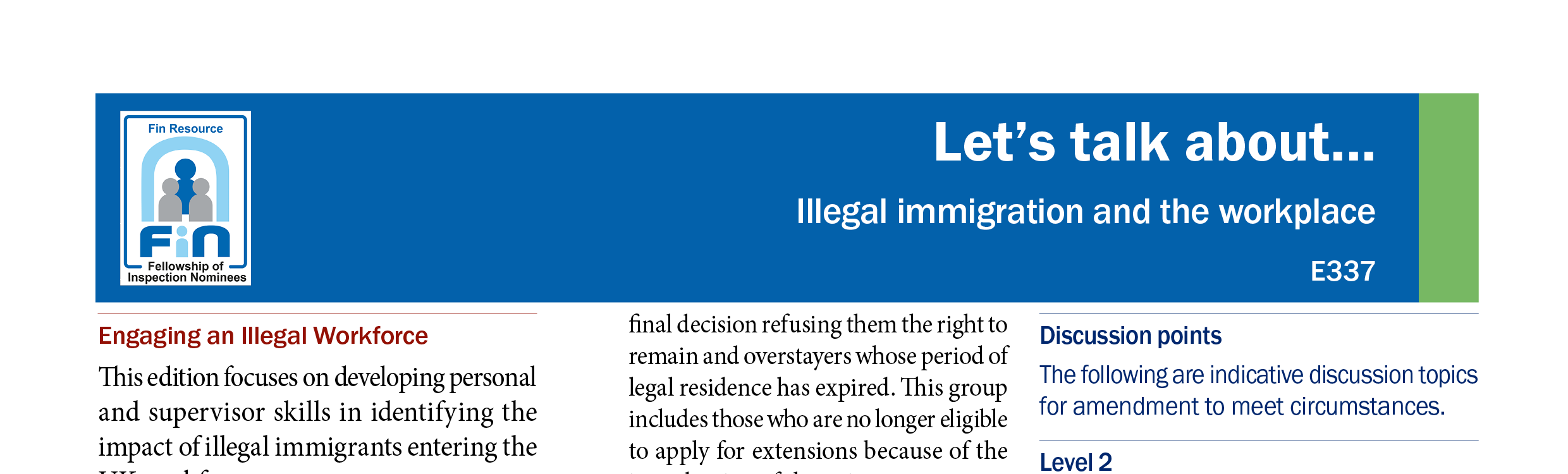 E337. Illegal immigration and the workforce