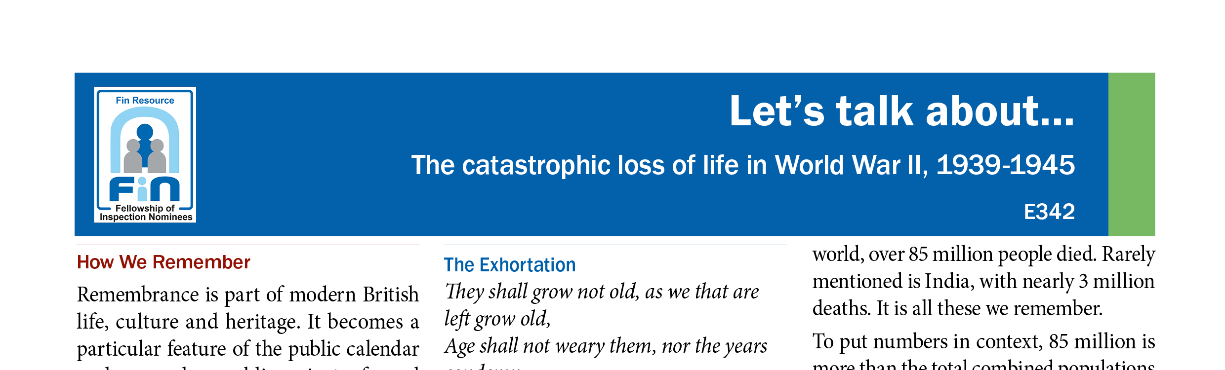E342. The loss of life in WWII 1939-1945