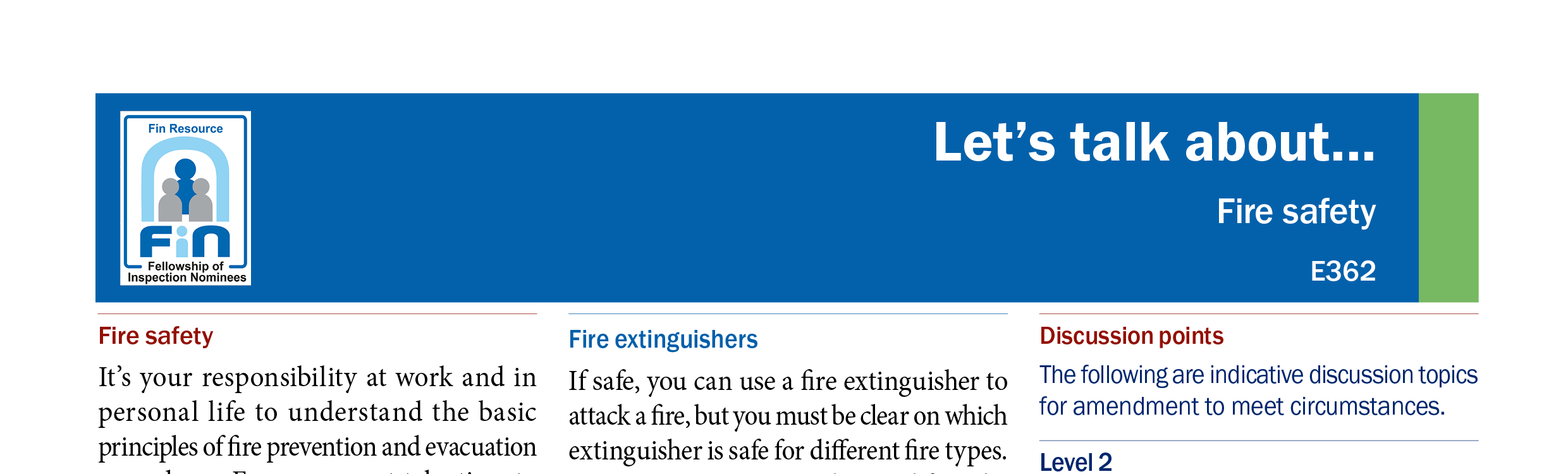 E362. Fire safety