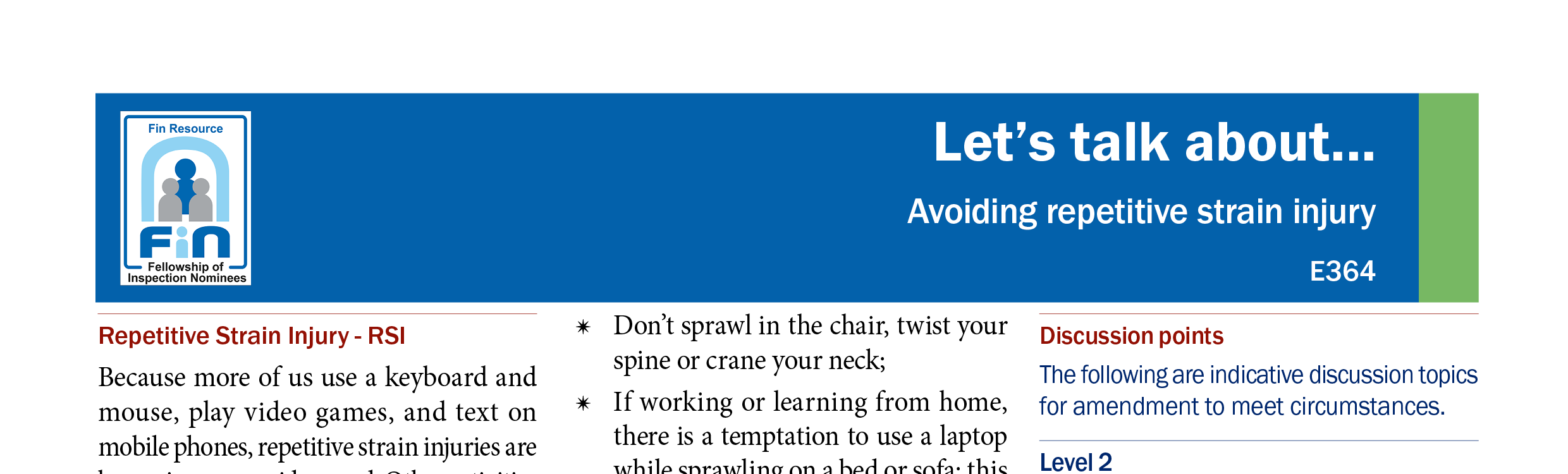 E364. Repetitive strain injury