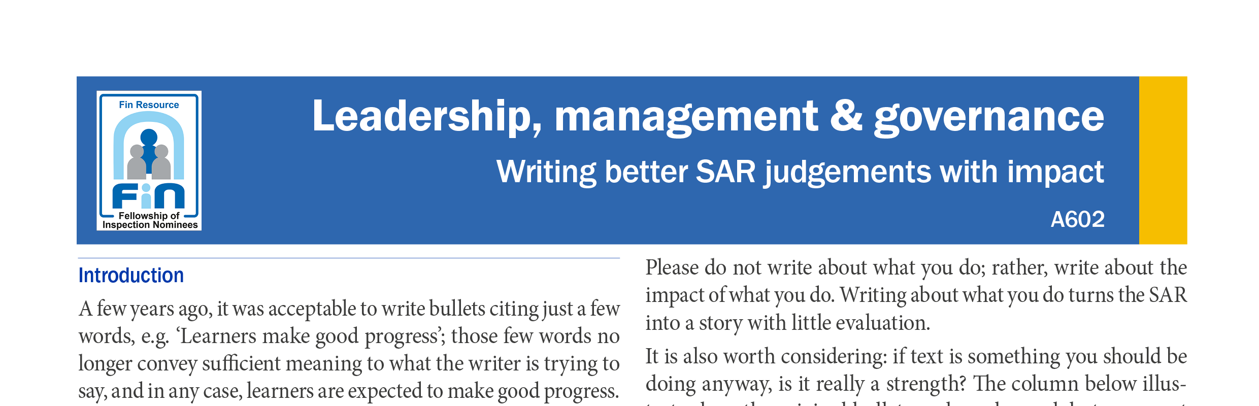 A602. Writing better SAR bullets for impact