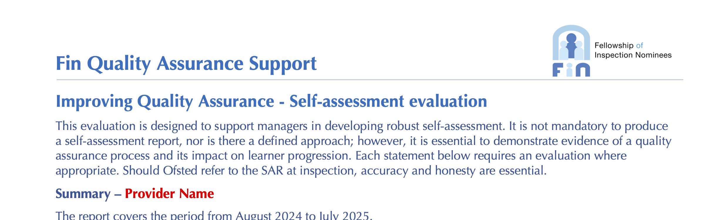 A605. The FIN SAR evaluation template MS Word