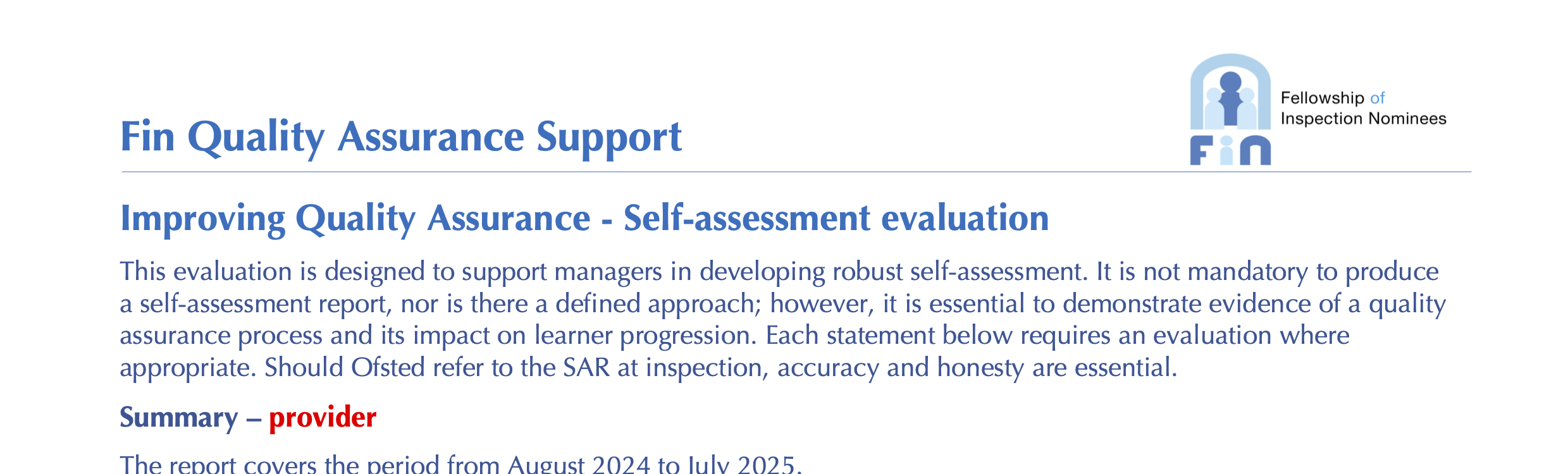 A605. The FIN SAR evaluation template MS Word