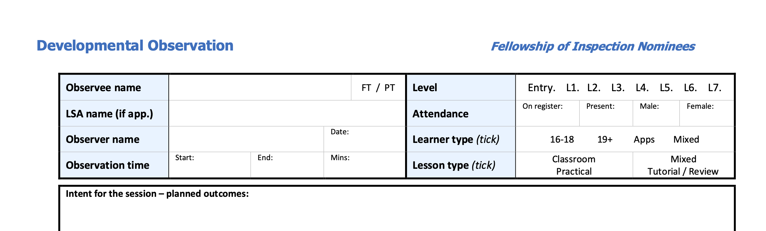 A502. OTLA recording document MS Word