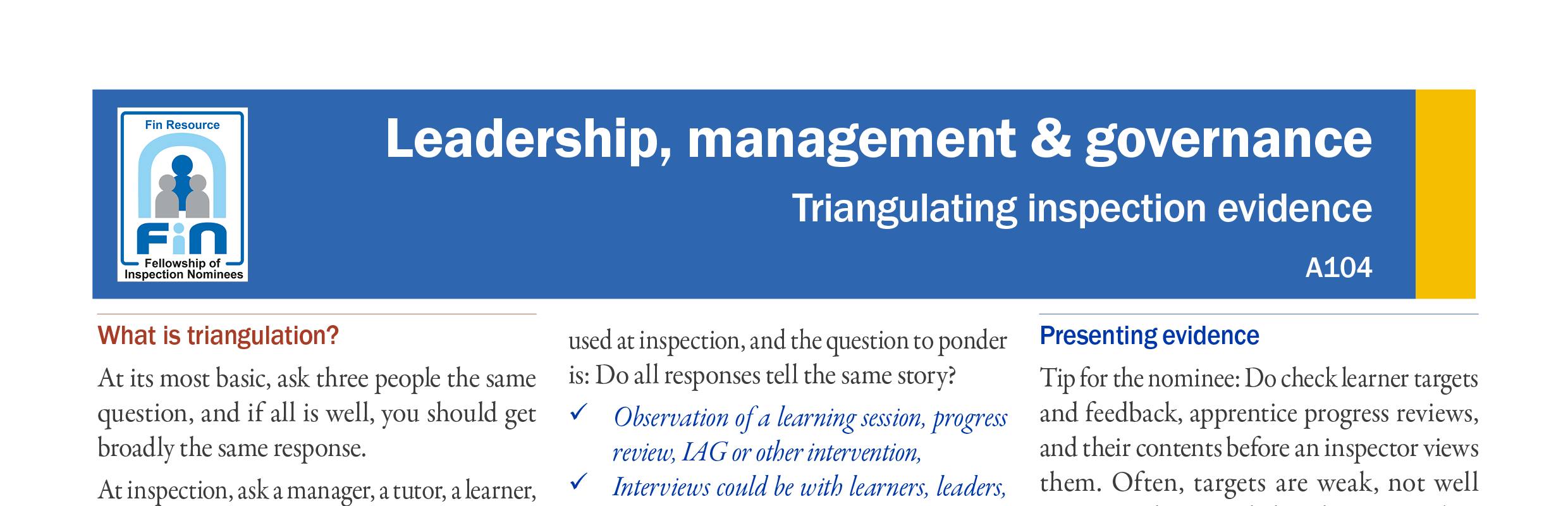 A104. Triangulating evidence