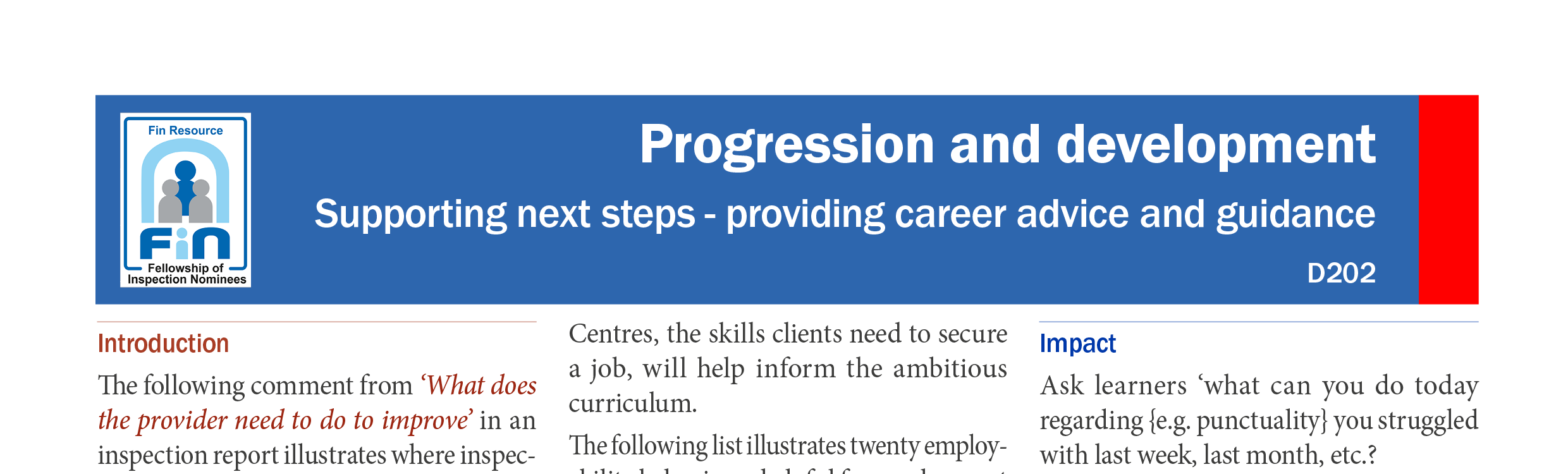 D202. Providing career advice and guidance