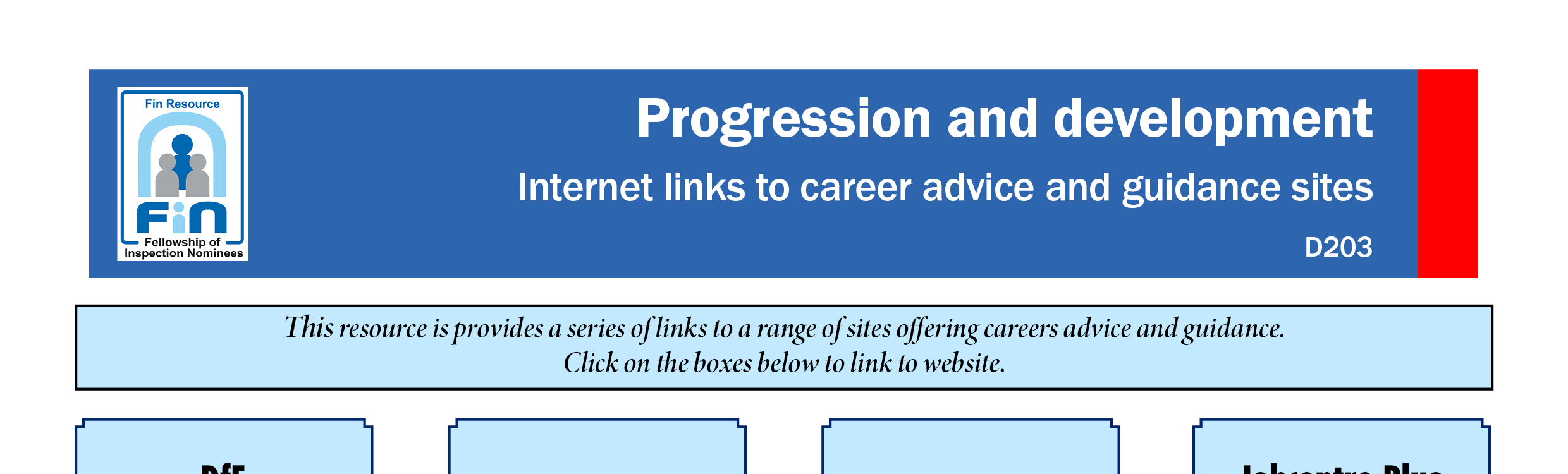 D203. Web links to career sites