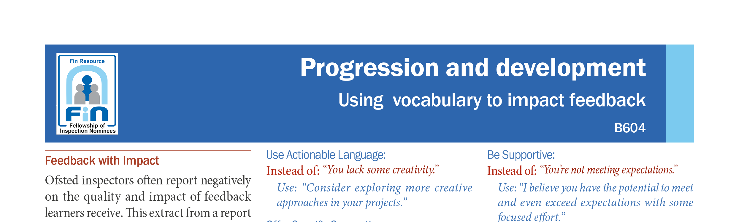 B604. Vocabulory impacts feedback