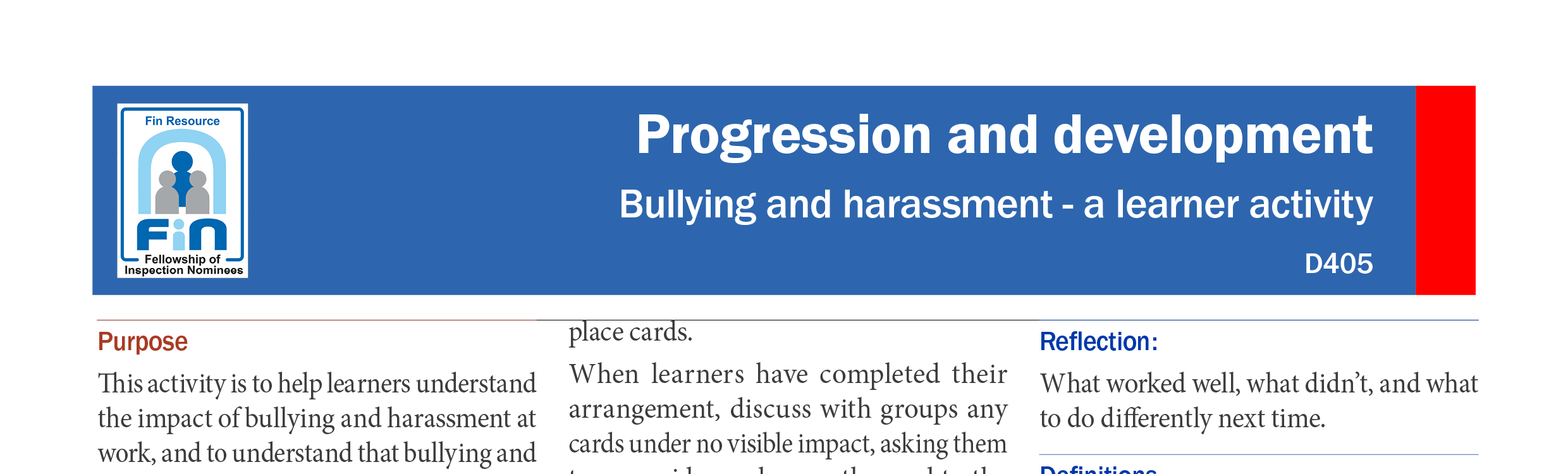 D405. Bullying and harassment at work