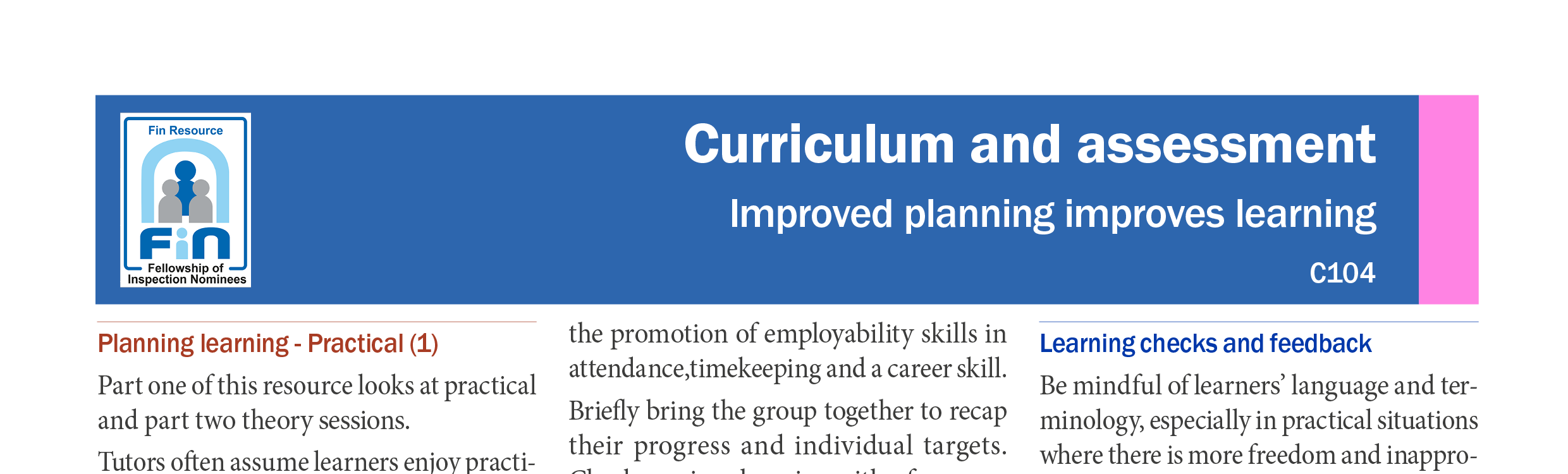 C104. Improved planning improves learning