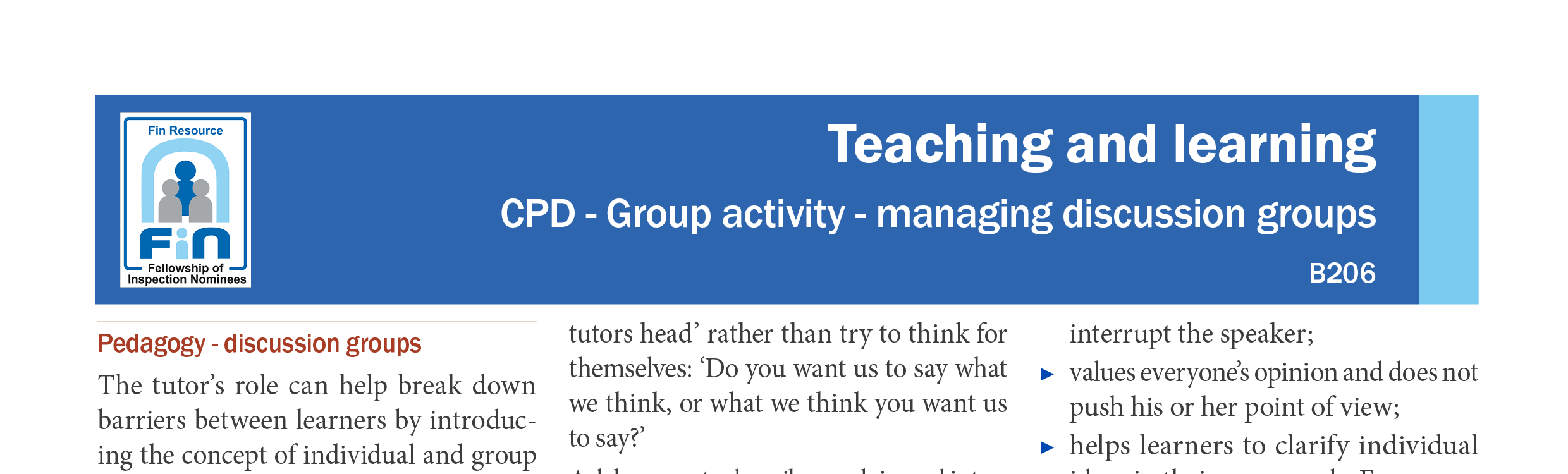 B206. Managing discussion groups