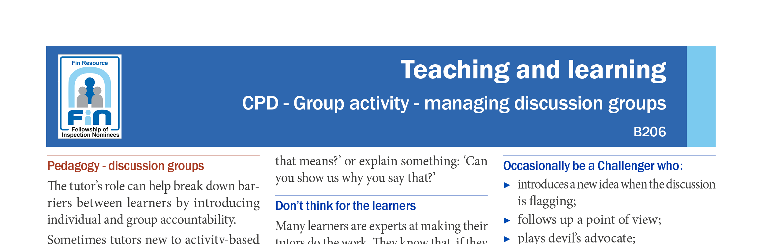 B206. Managing discussion groups