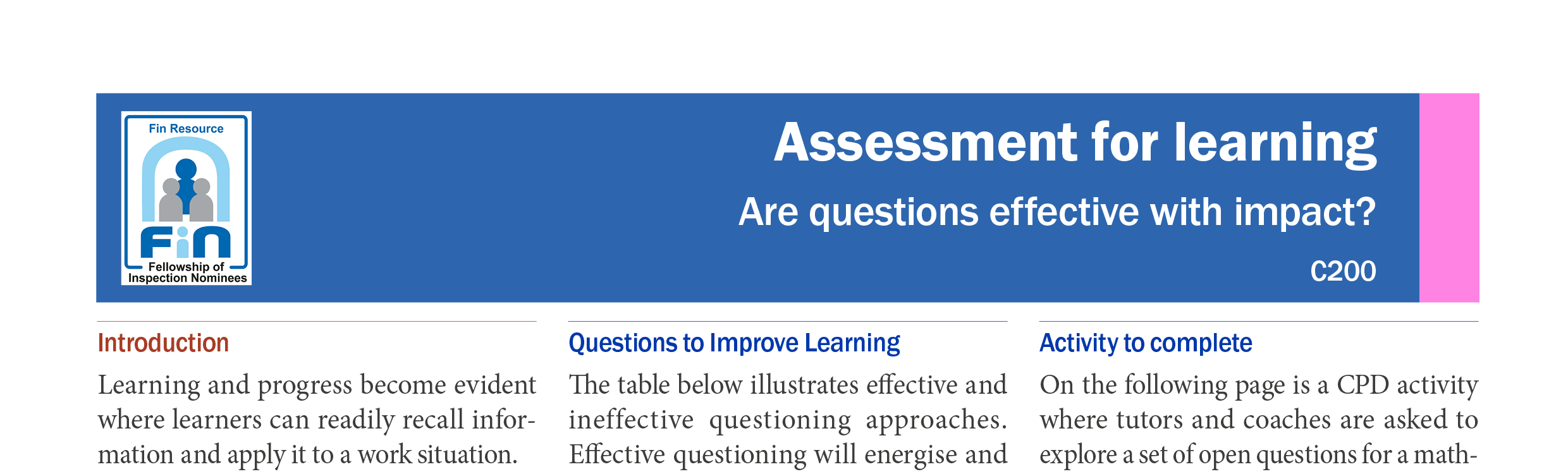 C200. Effective questioning with impact