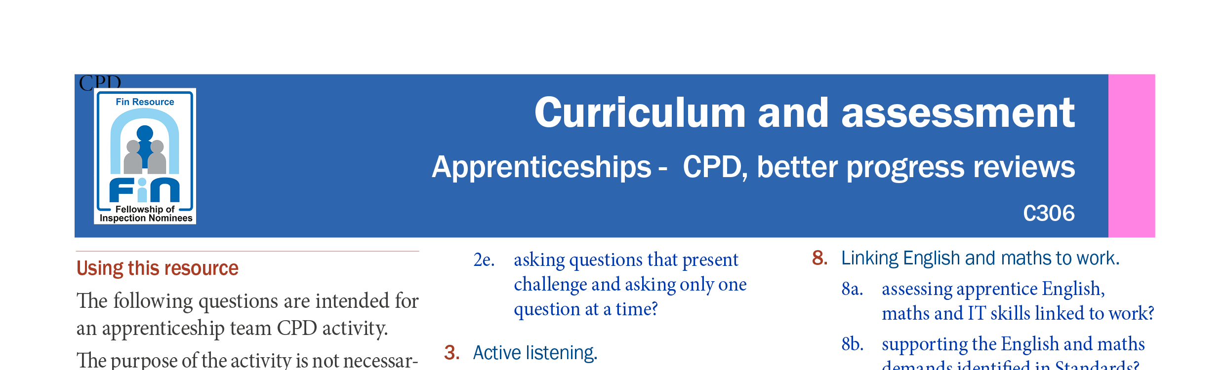 C306. CPD activity for better progress reviews