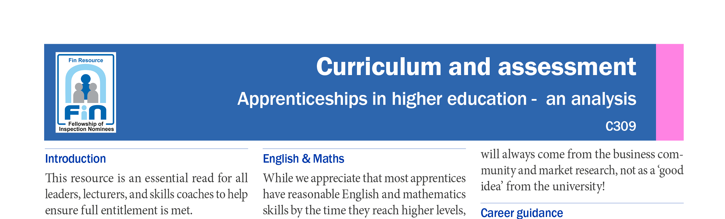 C309. An analysis of apprenticeships in HE