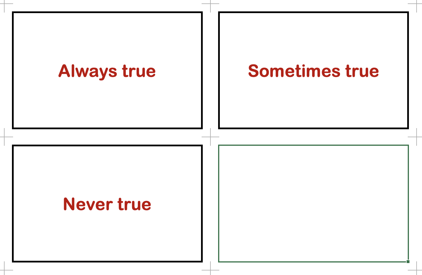B404. Excel te,plate for activity cards