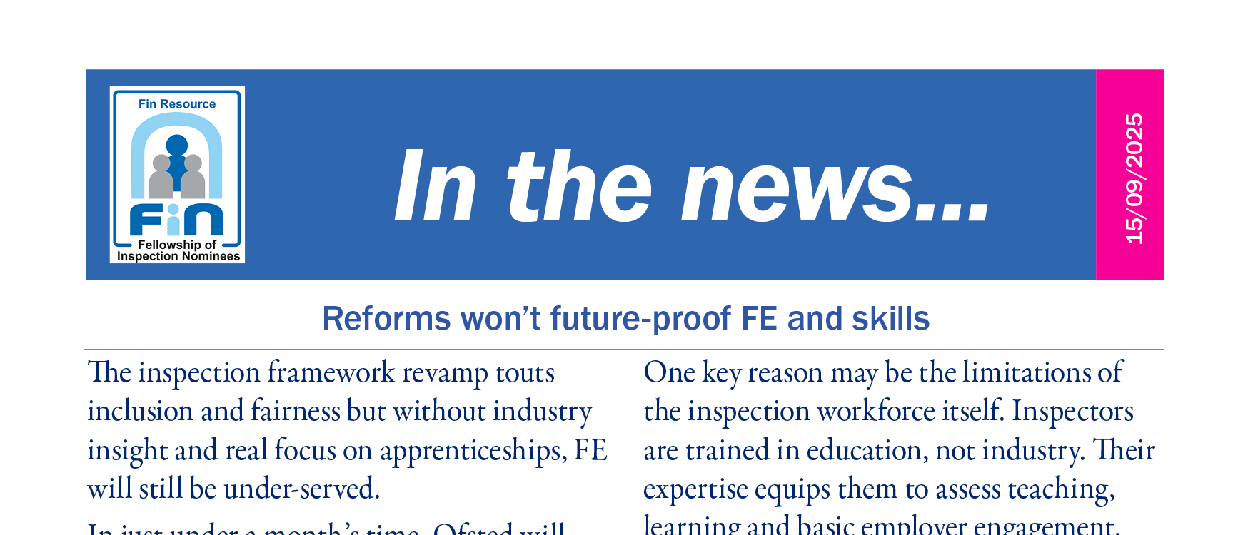 Ofsted's reforms are a missed chance...