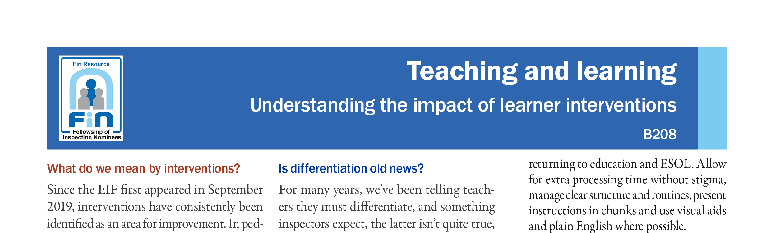 B208. Understanding the impact of interventions
