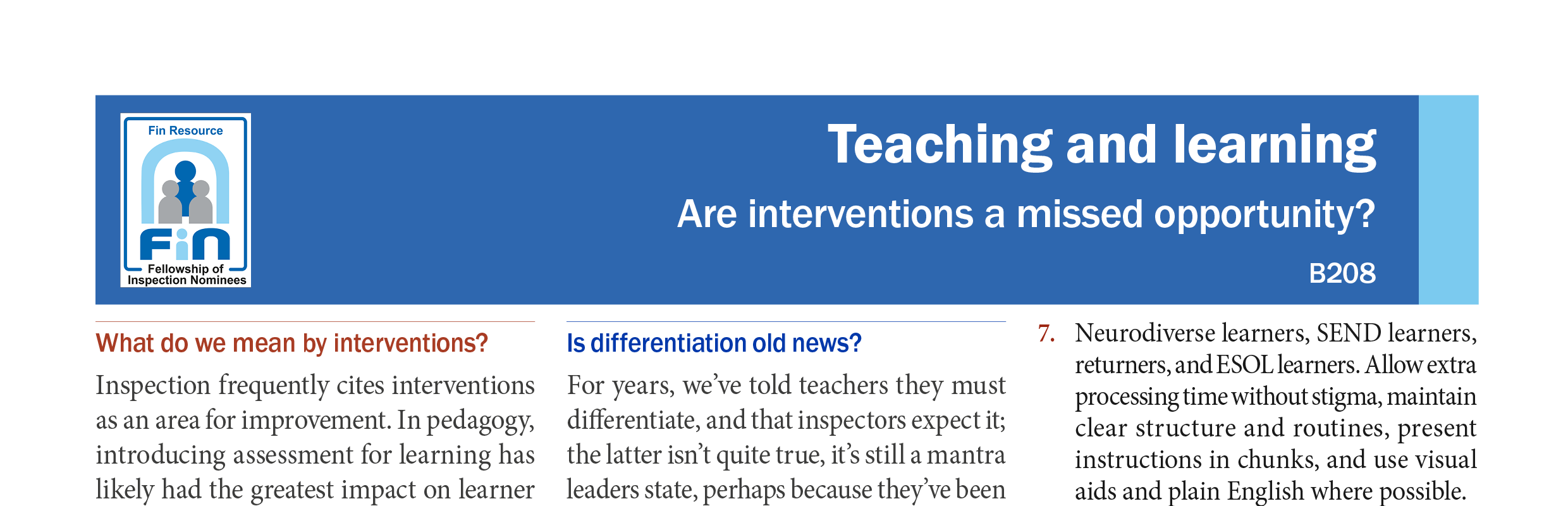 B208. The impact of interventions