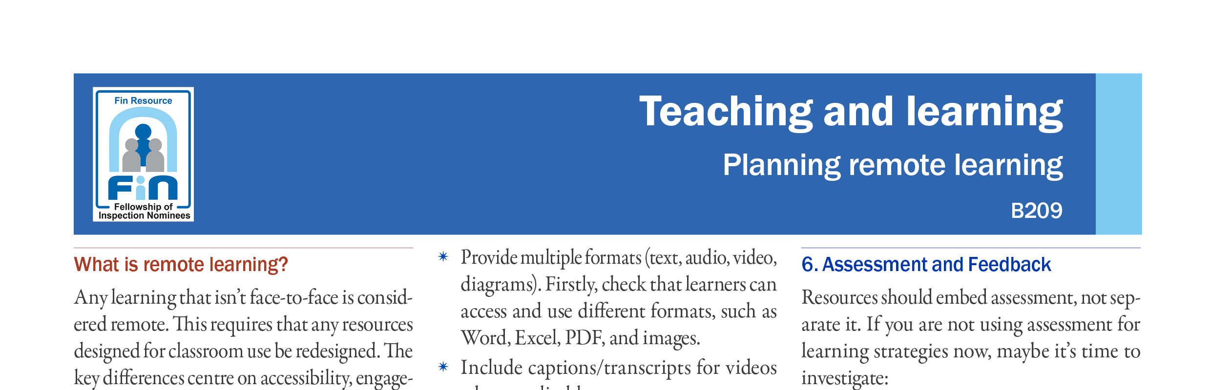 B209. Planning online learning