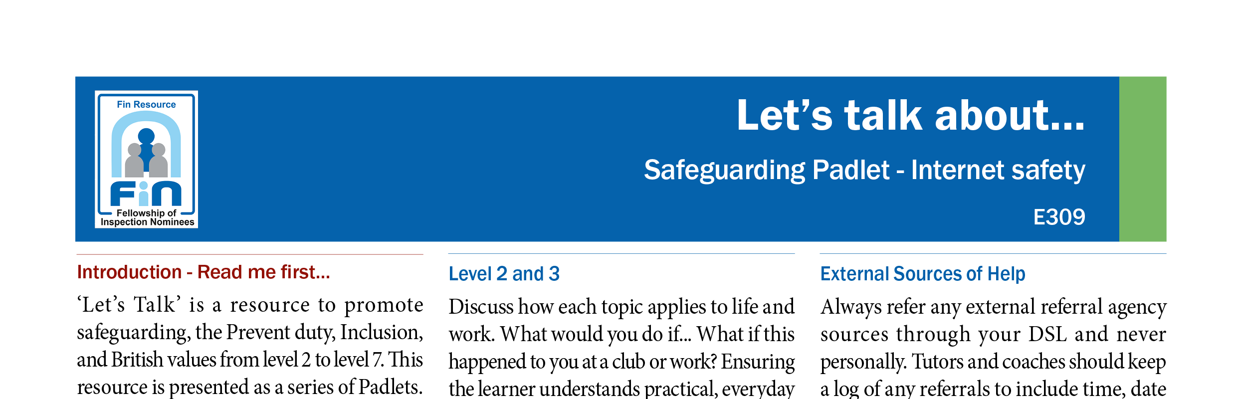 E309. Padlet - Staying safe online