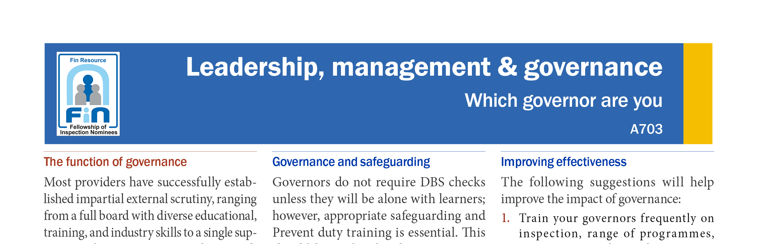 A703. Which governor are you?