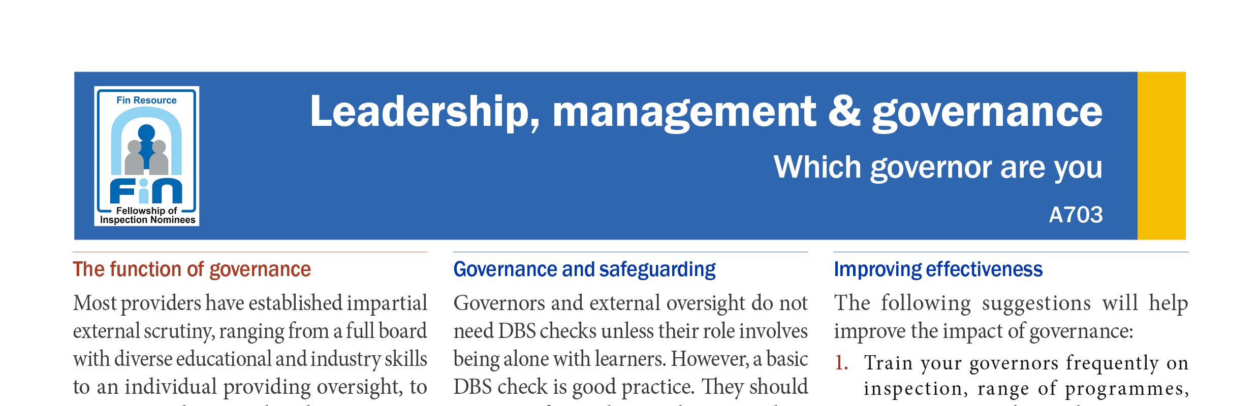 A703. Which governor are you?