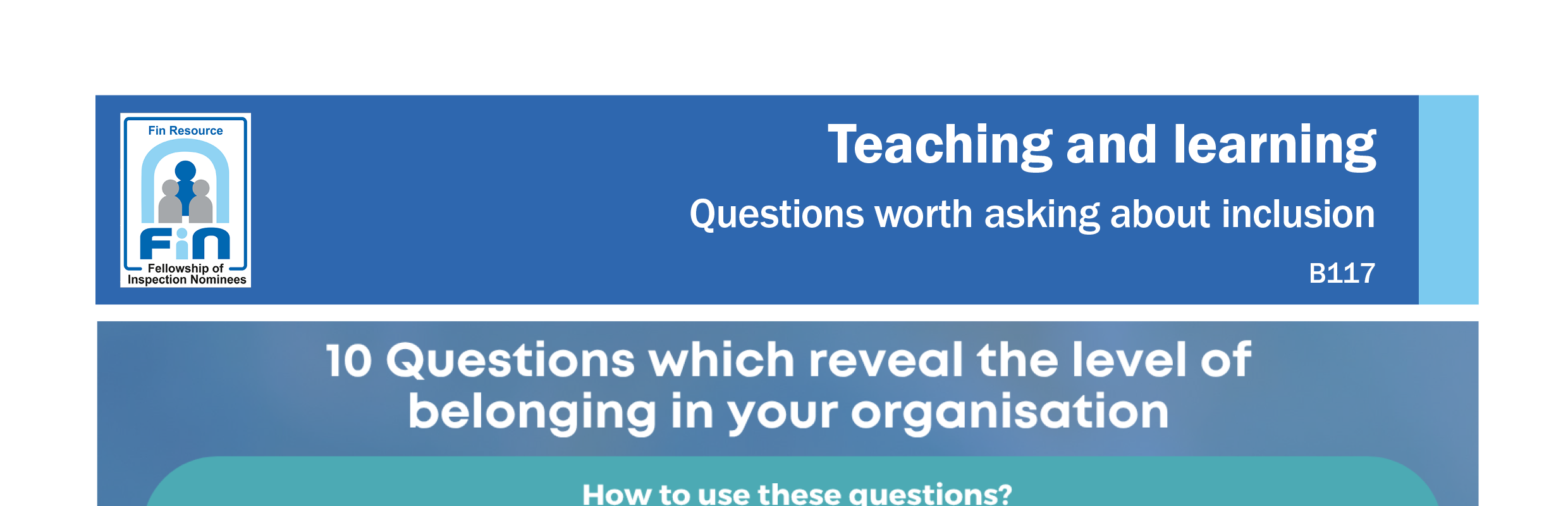 B117. Ten questions worth asking about inclusion