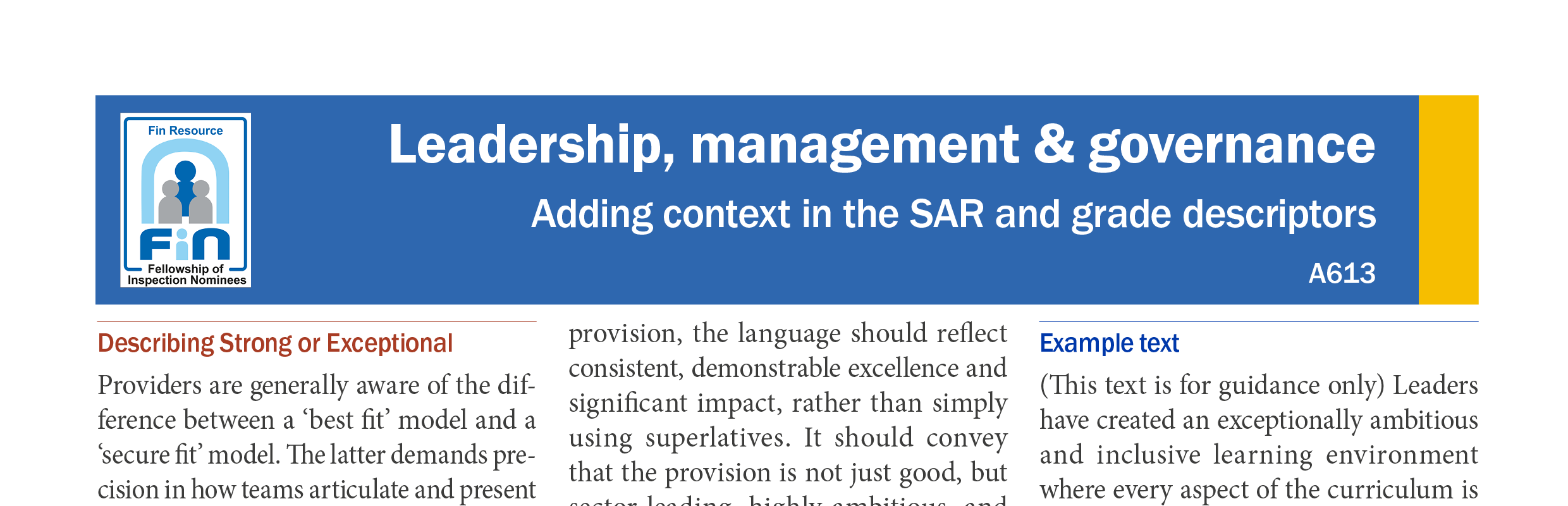 A613. Words adding context for strong and exceptional